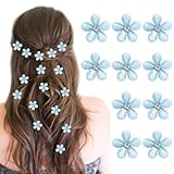 Hurifeng Kinder Haarspangen Set – 10 Stück Perlen Haarclips für Mädchen, Mini Krallenclips mit süßem Design, Prinzessin Haarschmuck für Kinder, ideal für Hochzeiten und Partys (Blau)