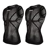 Darevie Herren-Radunterhemd, ärmellos, Kompressions-Unterhemd, Unterhemd, Netzgewebe, kühl, trocken, Sport-Tanktop, 2er-Pack/Schwarz, S/M