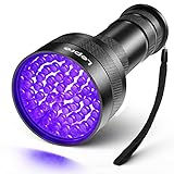 Lepro UV Schwarzlicht Taschenlampe mit 51 LEDs, UV Lampe HD51 Haustiere Urin-Detektor Ultraviolettes Licht mit 395nm für Eingetrocknete Flecken Ihrer Hunde, Katzen und Nagetiere auf Teppichen