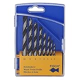FISCH 01200008K Holzspiralbohrer-Kassette 0120 Bohrer ø 3-10 mm 8-teilig, 8 Stück