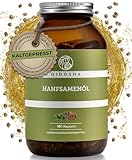 QIDOSHA® Hanfsamenöl Kapseln hochdosiert, 180 Stk im Apothekerglas, Hanfsamenöl kaltgepresst 1000 mg je Kapsel, Omega 3 6 9 Kapseln hochdosiert