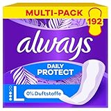 Always Daily Protect Long 192 Slipeinlagen (Sparpackung 3x64 Stück), ohne Duft
