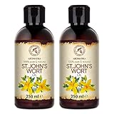 Johanniskrautöl 2х250ml - 100% Natürlich Rotöl - Hypericum perforatum - Johanniskraut Öl Mazerat - Pflege für Gesicht - Körper - Haut - Haare - Massage - St John's Wort Oil