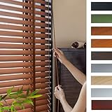 Generisch Jalousie Holzjalousie Jalousien Verdunkelung 50mm Lamellen, Sichtschutz Vorhänge 30/60/80/100/120/160cm, Wärmedämmung Jalousette, Massivholz Jalousetten Für Innen Sonnenschutz(Dunkelbraun)