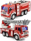 GizmoVine Feuerwehrauto Spielzeug Ab 2 Jahre: Playmobil Feuerwehr & Feuerwehrmann Sam Kompatibles Auto Spielzeug mit Lichtern und Tönen