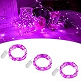 BOLWEO 3 Stück Valentinstag LED Lichterketten, 2m 20Leds Rosa LED Mini LED Lichterkette Batteriebetrieben zum Valentinstag Hochzeit Drinnen Draußen Schlafzimmer Garten Party Dekoration