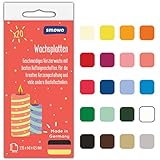 Smowo® 20 Wachsplatten zum Verzieren und Gestalten von Kerzen - Ideal für Kommunion, Taufe und Basteln - Kerzenwachs Platten Set für DIY Kerzenkunst