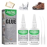 Uniglue Universal Wasserdichter Superkleber Starker Kunststoffkleber, Engeliebe Mächtiger Universalkleber, Jue-Fish Welding High-Strength Oily Glue, Universalkleber Extra Stark (2 Stück)