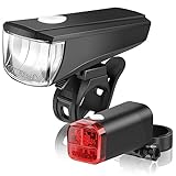 StVZO Zugelassen Fahrradlicht Set Batterie-Leuchtenset, Wasserdicht Fahrrad Lichter Led Set Fahrradlampe Set mit Frontlichter & Rücklicht Bike Light Fahrradleuchten Set (No Inkl Batterie)