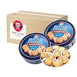 Dänische Butterkekse Cookies, Gebäckmischung - Blau Nostalgie Dose 2er Pack (2 x 454 g) von Pere's Candy® Box mit Geschenk