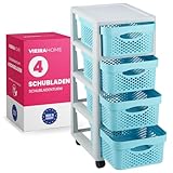 Schubladenschrank Kunststoff Schubladen Plastik Rollwagen | Schubladenturm Aufbewahrungsbox Rollcontainer Aufbewahrungsturm