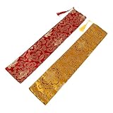 WOONEKY 2 Stück Kalligrafie Kunstrollenhalter Aufbewahrungstaschen 50cm Polyester mit Chinesischem Stil Leicht Staubdicht für Kalligrafie und Gemälderollen