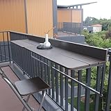 WLCNYL Hängetische für den Außenbereich für Terrassen, Balkon-Stehtische für Geländer, Kaffee-Terrassen-Garten-Esszimmermöbel-Tisch, Terrassen-Garten-Metallrahmen-Blumenständer-Pflanzenregal (Größ