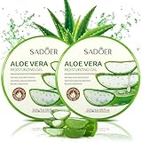 Aloe Vera Gel, Aloe Vera Gel Organic 2×300 ml, Natural Moisturising Cream for Sunburn Repair, Dry Skin, Sensitive Skin - for Face, Hair and Body，Weihnachtsgeschenke für Familie und Freunde