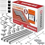 SET 2x PV-Module, PV, Photovoltaik, Aufständerung, Dachhalterung, Befestigung, Halter, Halterung, Solar, Solarmodul, Solarpanel, PV Halter, Ziegeldach, 25-40mm