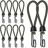 Kiwochy 10 Stück Spanngummi mit Haken 15cm Expander Expanderhaken Premium Planenspanner mit Spiralhaken Spannhaken Zelt Elastic Rope Schnallenhaken Gummispanner für Planen Netze Banner- Schwarz
