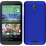 PhoneNatic Case kompatibel mit HTC Desire 510 - Hülle blau gummiert Hard-case + 2 Schutzfolien