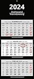 XXL 3-Monatskalender 2024 schwarz großer Wandkalender Bürokalender Monate black