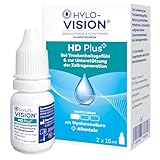 Hylo-Vision HD Plus Augentropfen – Befeuchtung & Schutz bei trockenen und gereizten Augen, unterstützen die Zellregeneration, leichtviskos, geeignet bei Kontaktlinsen, 2x15 ml