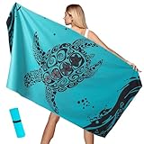 Aonext Strandhandtuch Groß, Mikrofaser Handtuch 100x200cm, Strandtücher Sandfest, Kompaktes und Schnelltrocknendes Saunatuch XXL, Reisehandtuch für Strand, Gym, Travel, Strand, Sauna