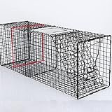 Katzenfalle for streunende Katzen, Tierfallen Lebendtierfalle, Käfig for streunende Katzen, Eichhörnchen, Murmeltier, Waschbär, Opossum, kleiner Hund, humanes Fangen und Freilassen, rostfrei und langl
