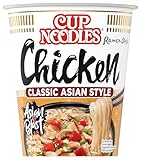 Nissin Cup Noodles – Chicken, Einzelpack, Soup Style Instant-Nudeln japanischer Art, mit Hühnerfleisch-Geschmack & Gemüse, schnell im Becher zubereitet, asiatisches Essen (1 x 63 g)