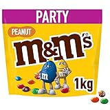 M&M'S Peanut, Bunte Schokolinsen mit Erdnusskern und knackiger Hülle, Geröstete Erdnüsse mit Mantel aus Milchschokolade, Großpackung Schokolade, Ideal als Geschenk, 1x1000g