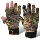 Favuit Camo Handschuhe, Tarnung Jagdhandschuhe Leichte Pro Anti-Rutsch Schießen Handschuhe Outdoor Jagd Camouflage Gear Bogenschießen Zubehör