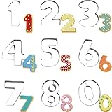 Zahlen Ausstecher,Ausstechformen Zahlen 0-9,Edelstahl Digitaler Keksausstecher,Kekse Ausstechform,Cookie Cutter,für Kekse,Backen,Kuchen dekorieren,Fondant,DIY Backform