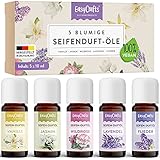 EasyCrafts® Seifenduftöl BIO - Seifenduftöl Set aus 5 x 10 ml blumige Düfte zum Seife selber machen Set - Geeignet für die Seifenherstellung mit Glycerinseife & Shea-Butter - Vegan Made in Germany