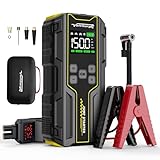 VoltSurge Starthilfe Powerbank mit Kompressor, 150PSI 7000A Auto Starthilfe Powerbank, 12V Booster Auto Starthilfe(für 10.0L Benzin und 8.0L Dieselmotor) mit LED-Licht