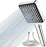Magichome Duschkopf mit Schlauch 6 Strahlarten, Hochdruck Duschkopf Wassersparend, Handbrause Regendusche Einhand-Einstellung, Brausekopf mit 1,5M Duschschlauch, Sparduschkopf Groß