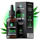 CBD Öl 20% - Vollspektrum Extrakt CBD Tropfen - Deutsche Qualitätsmarke - Cannabidiol Tropfen - Echtes Cannabisöl - Deine natürliche Alternative - 10ml - 250 Hanföl Tropfen - 2000mg CBD - BLATTWERK