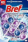 Bref WC Power Activ Lavendel Lufterfrischer-Tabs für Badezimmer, sauber, frisch, 1 Packung mit 2 Stück