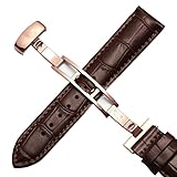 kongsou Leder-Uhrenarmband für Tissot 1853 Le Locle T41 Gentleman Seastar Carson Heritage(Brownp,20mm)