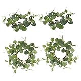 Mobestech 4Stücke Teiliges Tischkranz Künstliche Blumenkerzenringe für Säulen Dekorative Kränze für Hochzeiten Feiertage und Besondere Anlässe Langlebig und Sicher