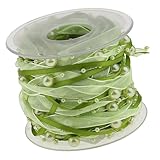 Praktisches 10 m weißes Organzaband mit Perlen, Verzierungen, Zubehör für Bastelarbeiten und Hochzeitsdekoration, Z10 mm