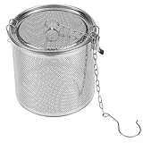 NAMOARLY 1 Stück Gewürzbälle Und Schlackenkorb Filter Würze Gewürzkugel Perforiertes Sieb Küchenkorb Gewürzsiebkugel Gewürzkorb Aus Edelstahl Silver Rostfreier Stahl