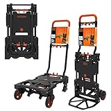 BLACK+DECKER Plattformwagen — 2-in-1-Handwagen und Plattformwagen — zusammenklappbar — maximale Traglast — 120 kg