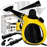 Clatronic® Dampfreiniger | entfernt Fett, Schmutz, Verunreinigungen | für Auto, Küche, Bad, Polster | chemiefrei | Steam Cleaner | 360° Dampfdüse | Handgerät mit 5 m Kabel & Zubehör | DR 3653