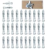 LANZLC Hohlraumdübel Metall Verzinkt Hohlwanddübel M6x52mm, 30 Stück Kohlenstoffstahl Hohlraumdübel Verzinkte Schrauben Set, Hohlraum Metalldübel Spreizdübel, Expansion Nuts für Gipskartonplatten