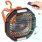 Diealles Shine Camping Ventilator mit Akku 10400mAh, 3 in 1 USB Ventilator, Camping Lüfter Sehr Leise, Zeltventilator mit LED Licht, Tischventilator für Camping Freien Hause Büro