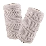 Kisangel 2 Rollen Küchen bäcker Baumwollkordel Stark Hitzebeständig Reißfest als Fleisch aufhänge Schnur und Bratfaden für Fleisch Wurstbündelung