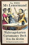 Mlle Lenormand Wahrsagekarten No. 194115 (Lenormand Wahrsagekarten): 36 Karten mit Anleitung - Cartomancy Deck - Jeu du destin