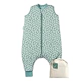 molis&co - Baby Schlafsack mit Füßen 2.5 TOG - Ganzjahres Schlafsack - Babyschlafsack mit Beinen - 100% Baumwolle (Oeko-TEX 100), Winterschlafsack Premium Qualität - Green Garden (80 cm)
