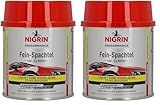 NIGRIN Performance Fein-Spachtel, härtet ohne Rissbildung, glättet Kratzer und Unebenheiten, 245 g inkl. 5 g Härter (Packung mit 2)