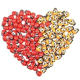 qxayxa 110 Stk Marienkäfer Dekoration und 110 Stk Bienen Deko, Holzbienen und Holzmarienkäfer, selbstklebende Holzverzierungen Aufkleber für DIY Handwerk Basteln Scrapbooking Party Hochzeit Dekoration