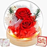 BoriYa Geschenke für Frauen - Infinity Rose, Freundin Geschenk für Geburtstag,Jahrestag, Ewige Rose im Glas, Eternal Rosen für Mutter Geschenke, Konservierte Echt Unendliche Blumen Rose