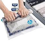 SilverRack Vakuumbeutel Set Reise [8 Stück] in Größe (35x50 cm) - Travel Vakuumbeutel für Kleidung zum Rollen - Vakuum Kleiderbeutel - Kleider Vakuumierbeutel als Backpacker Vacuum Bags