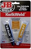 JB Weld 8276-DEU KwikWeld - schnellbindender, stahlverstärkter 2-Komponenten Epoxid-Kleber, bindet in 6 Minuten